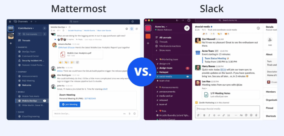 SLACK VS MATTERMOST